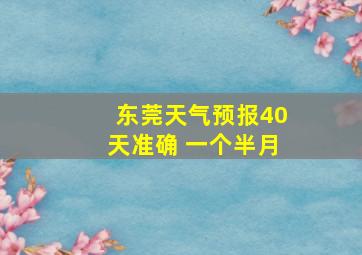 东莞天气预报40天准确 一个半月